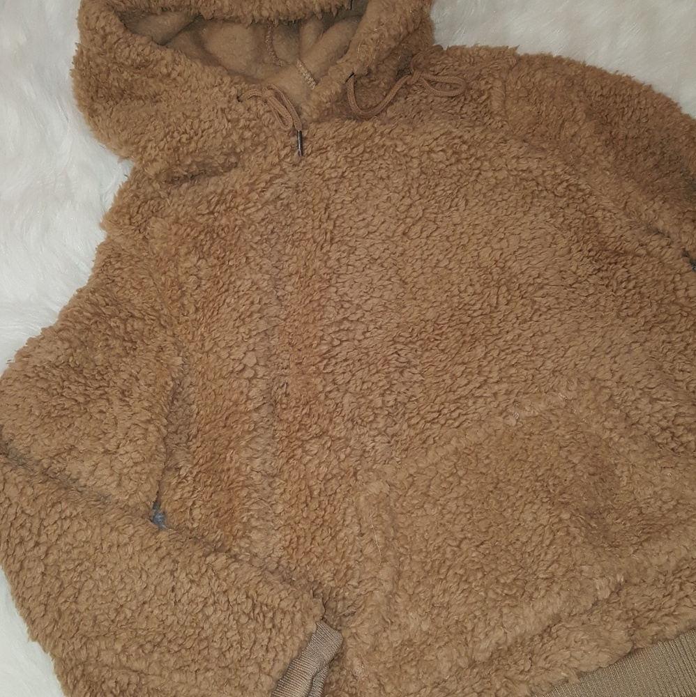 Sale! Teddy Faux Fur Sherpa Hoodie - Picture 3 of 4